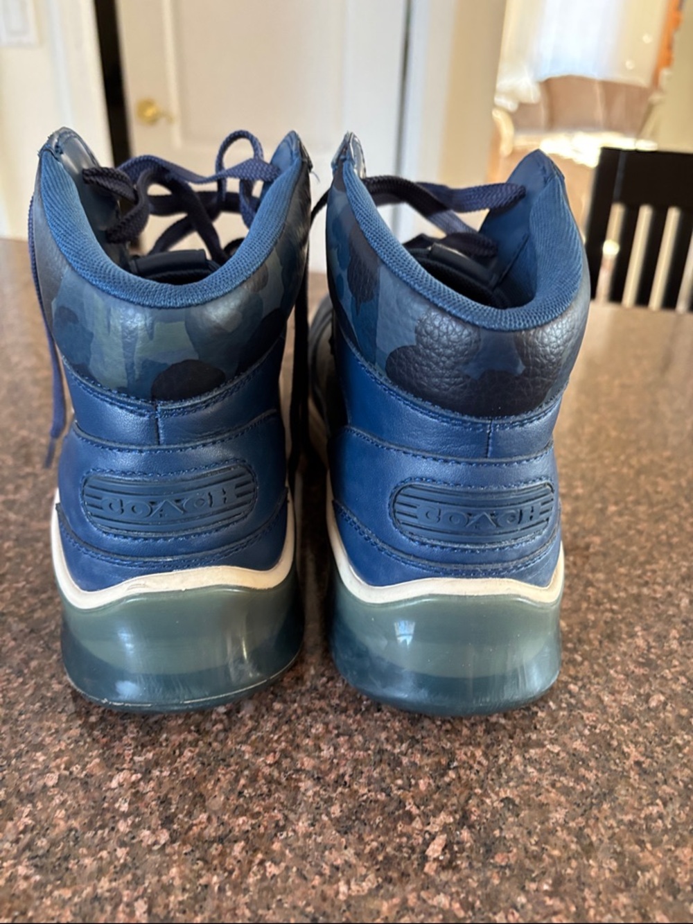 Coach Men'sBlue Camouflage High Top Sneakers-9.5 - Picture 4 of 9